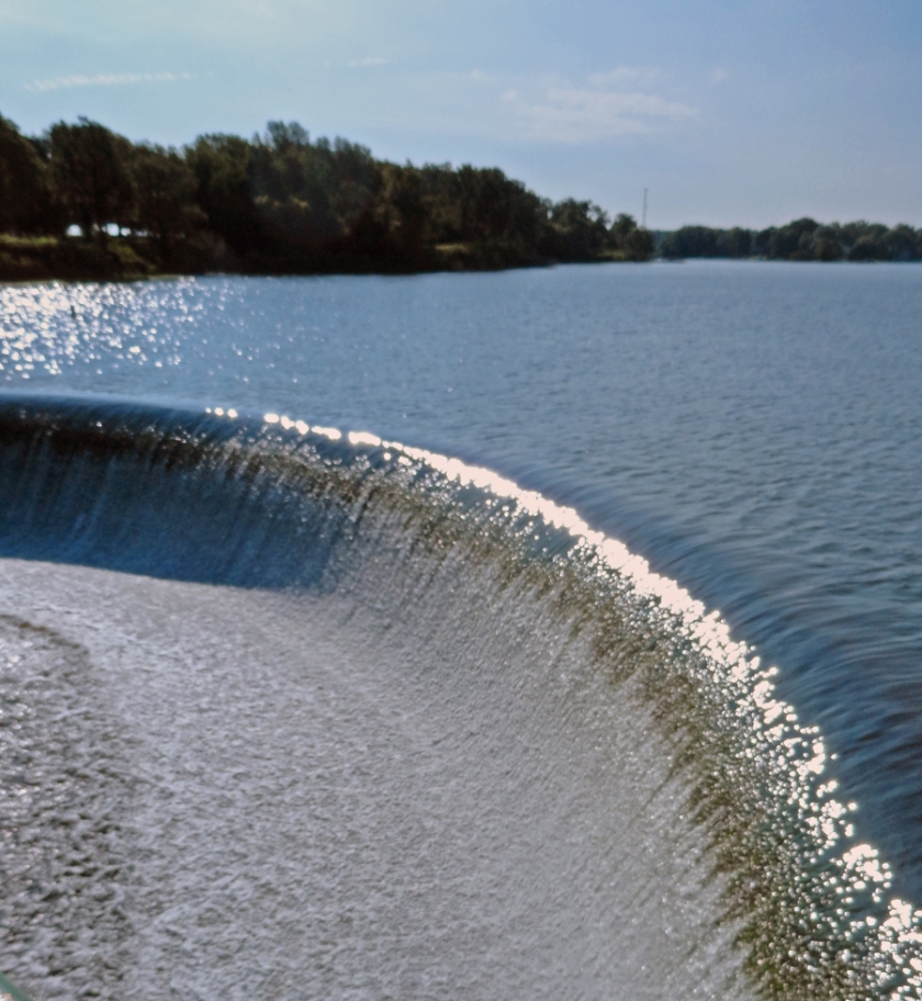 The spillway at Lake Bloomington, handling some of the overflow from recent storms